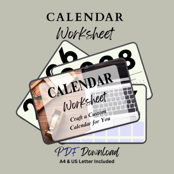 calendar worksheet printable pdf (a4 & us letter)