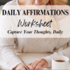 Daily affirmations worksheet build positivity & confidence every day stay motivated & inspired daily